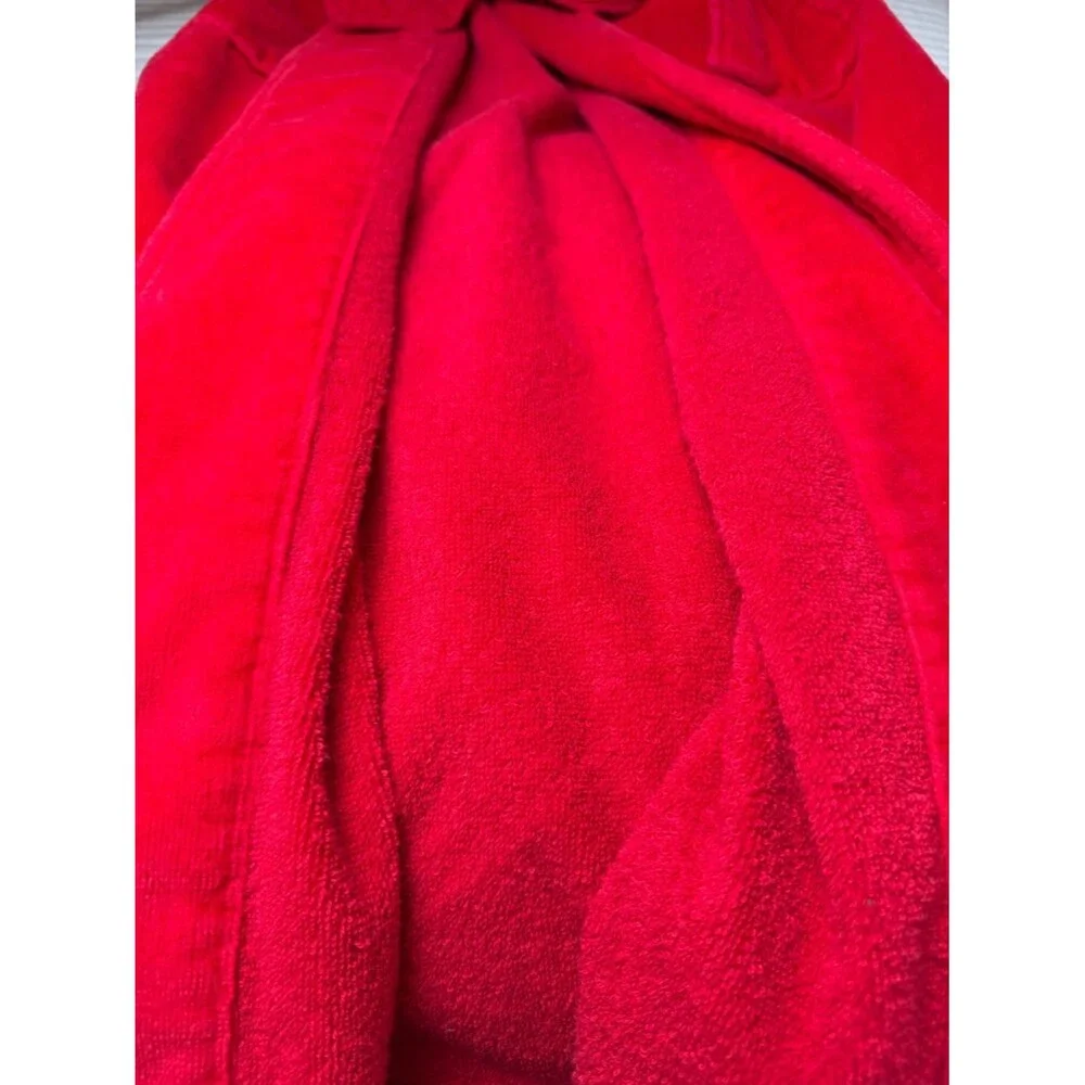 Vintage Victoria's Secret Red Terry Cloth Bathrobe M Heavyweight Spa Luxury